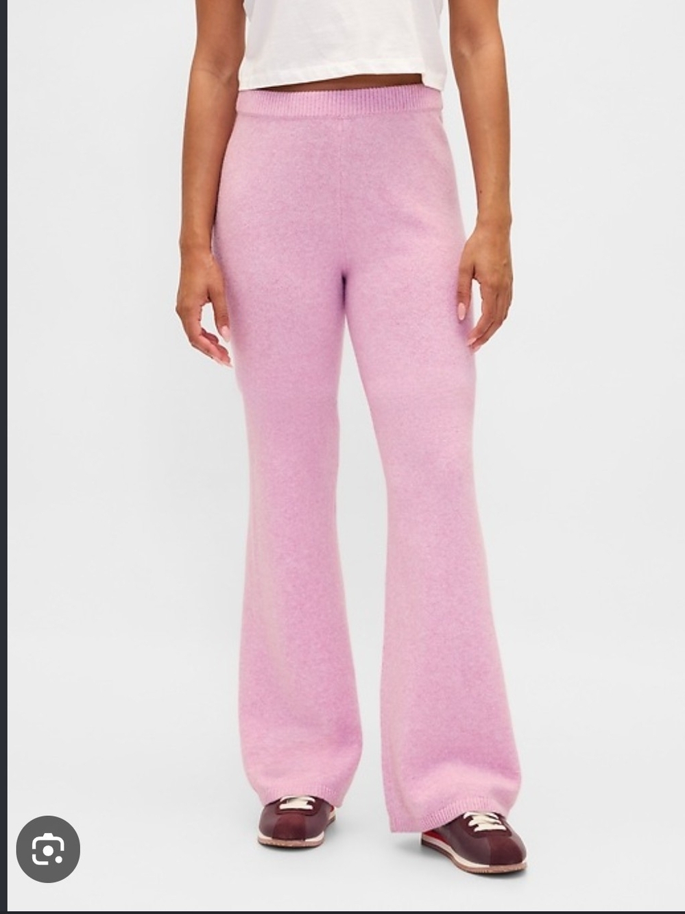 GAP Knit Flare Pants in Light Pink
